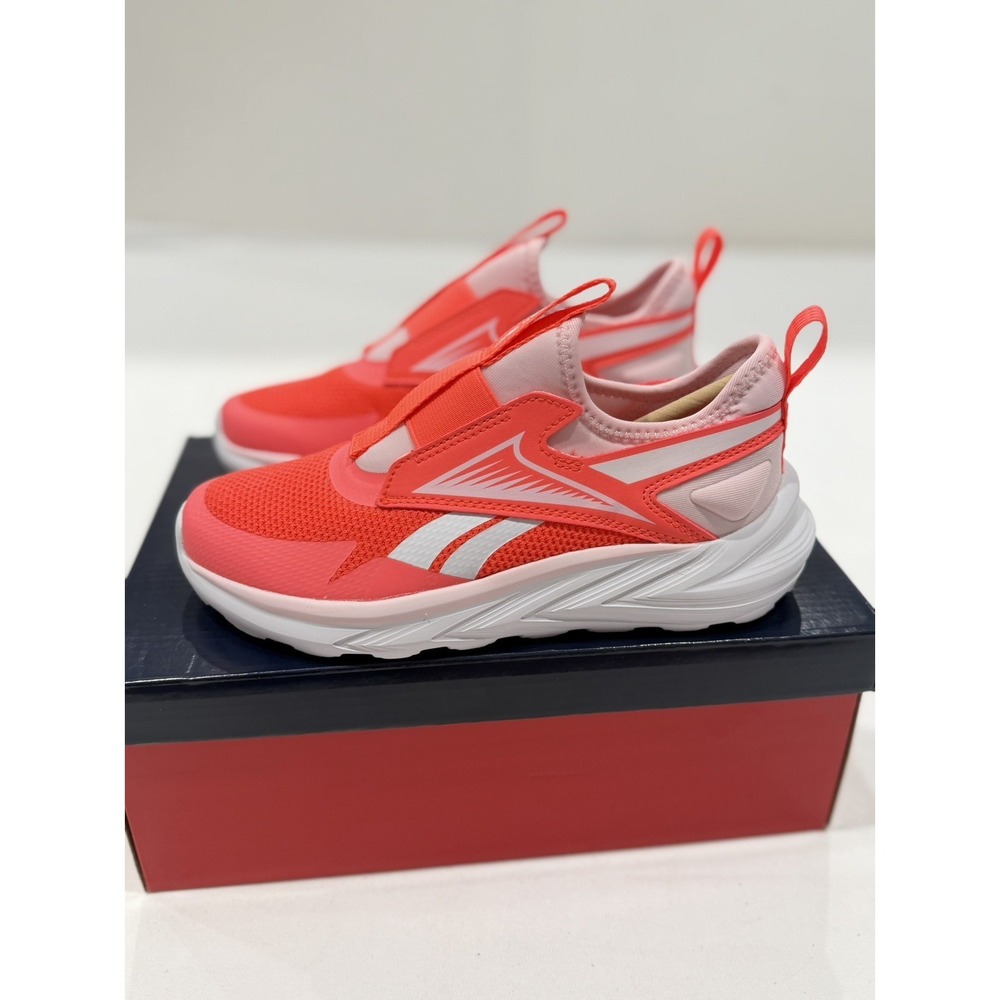 Reebok Lite Spinner Unisex Kids Sz 2 Slip-On Mesh Sneakers Pink/White school